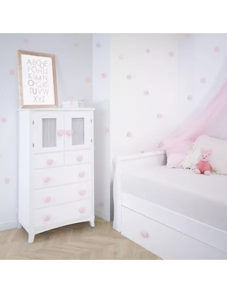 Cassettiera con ante e tenda