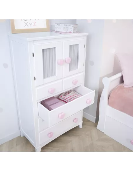 Cassettiera con cassetti  ante e tende