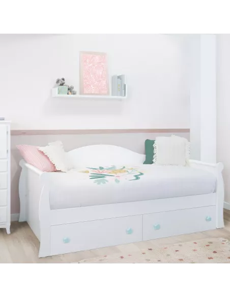 Letto estraibile Gondola con cassetti per bambine