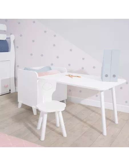 Scrivania per bambini con porta giochi