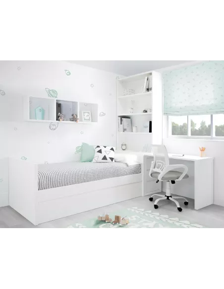 Camera da letto per ragazzi con letto estraibile e scrivania