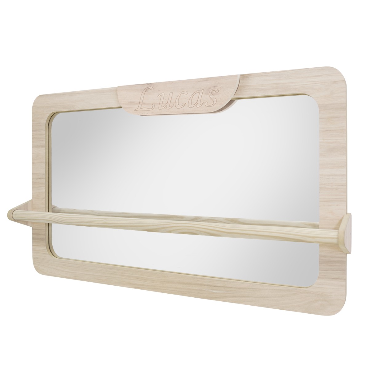 Specchio Montessori in legno naturale Bianco 100x60cm (metacrilato  infrangibile)