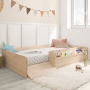 Letto Montessori 70x140 con contenidore giocattoli e rampa basic