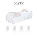 Letto con cassetti per bambini Bianco - Pediera bassa