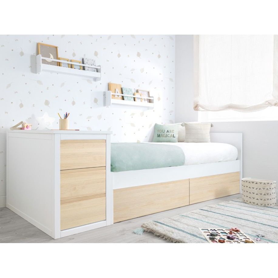 Letto con cassetti per bambini Nordico - Pediera bassa