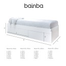 Letto con casseti bianco - basso