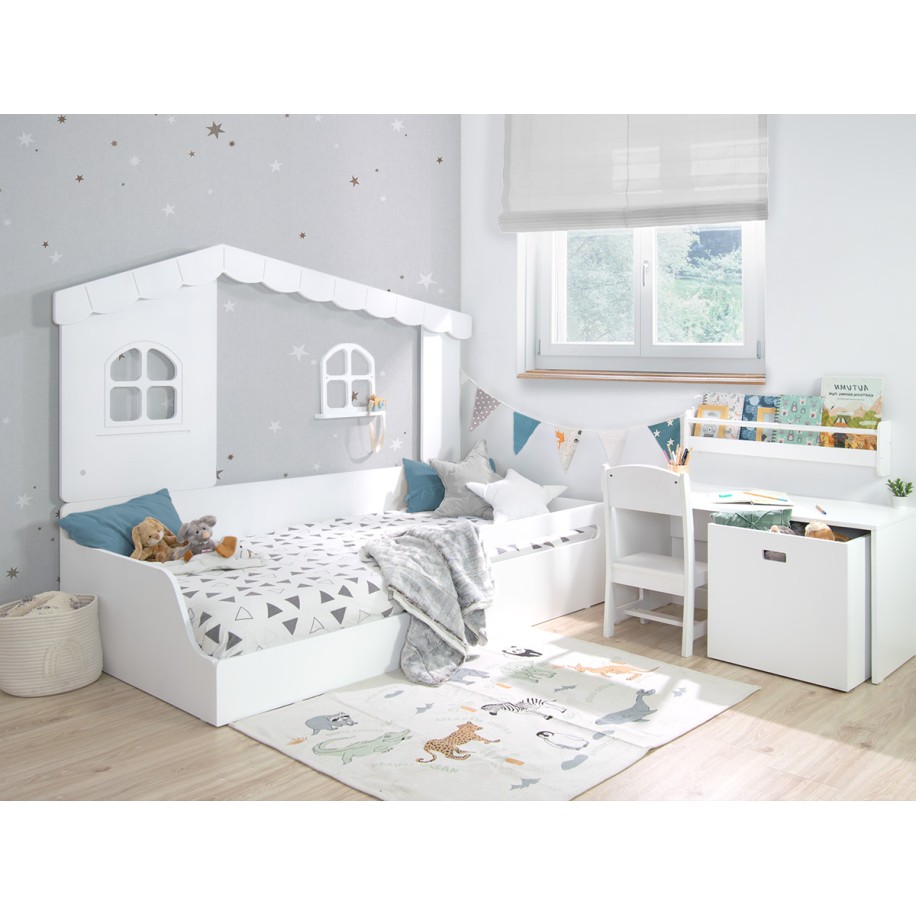 Letto a casetta Montessori finestre