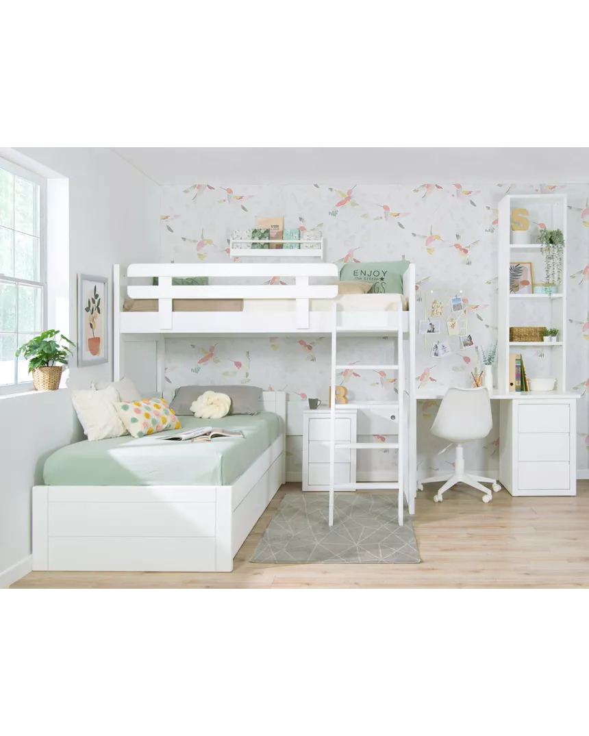 Letto a castello a L con letto con cassetti Lineare Bassa