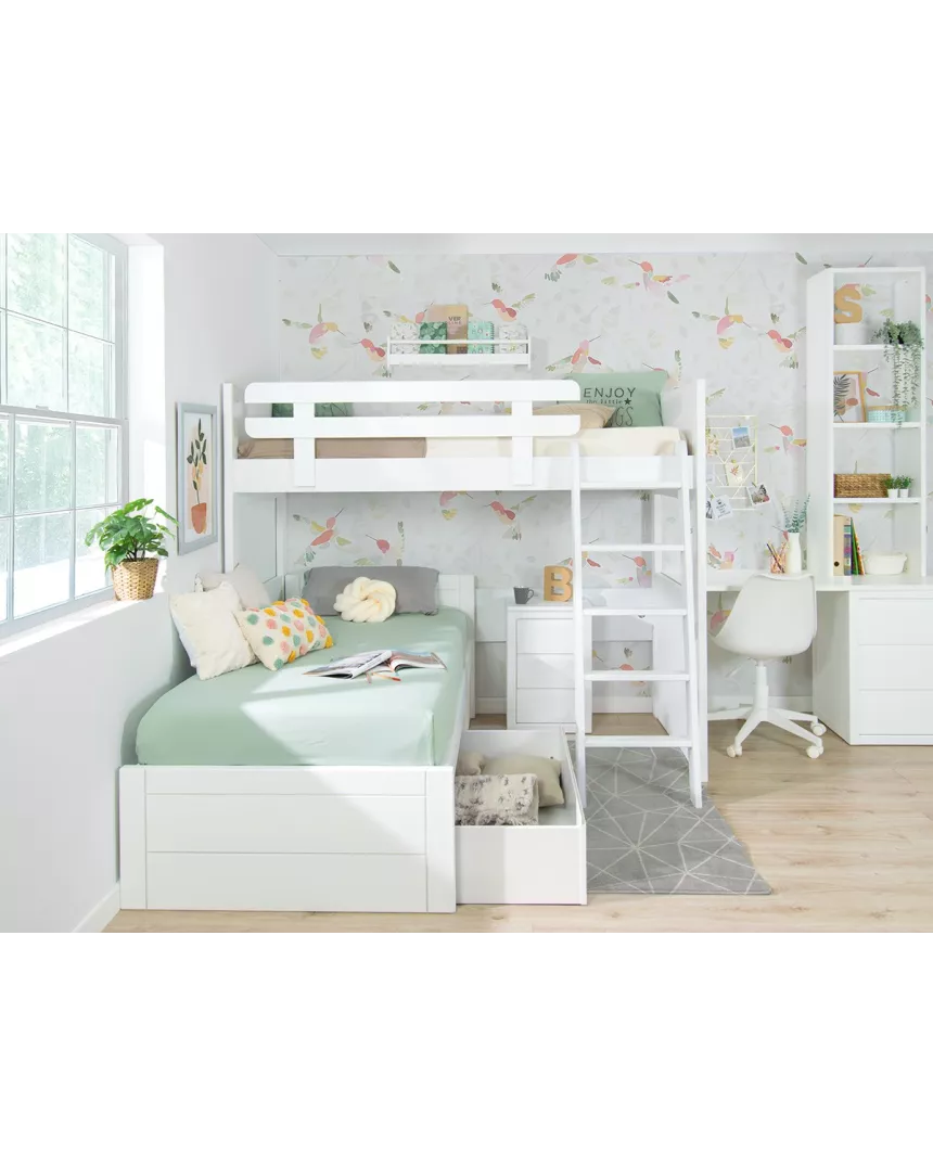 Letto a castello a L con letto con cassetti Lineare Bassa 2