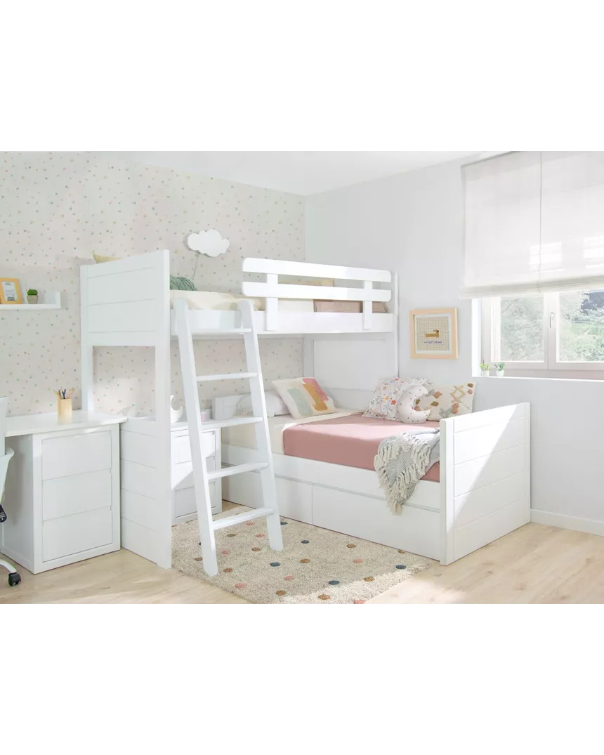 Letto a castello a L per ragazzi - Lineare