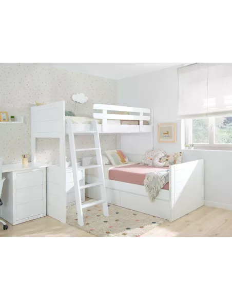 Letto a castello a L per ragazzi - Lineare