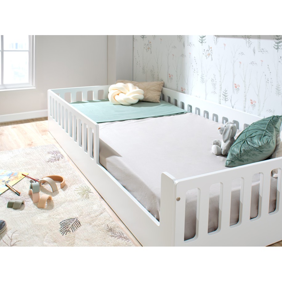 Letto montessori con sbarre CRETA bianco