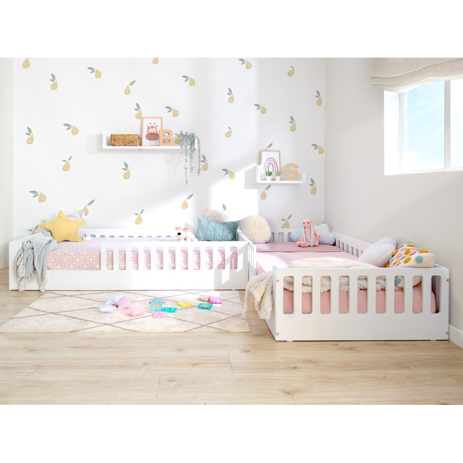 Letto montessori con sbarre CRETA bianco