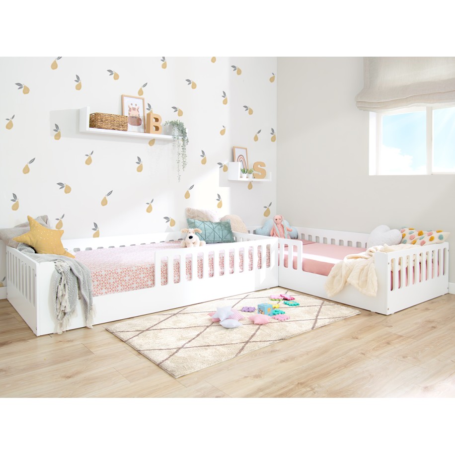 Letto montessori con sbarre CRETA bianco