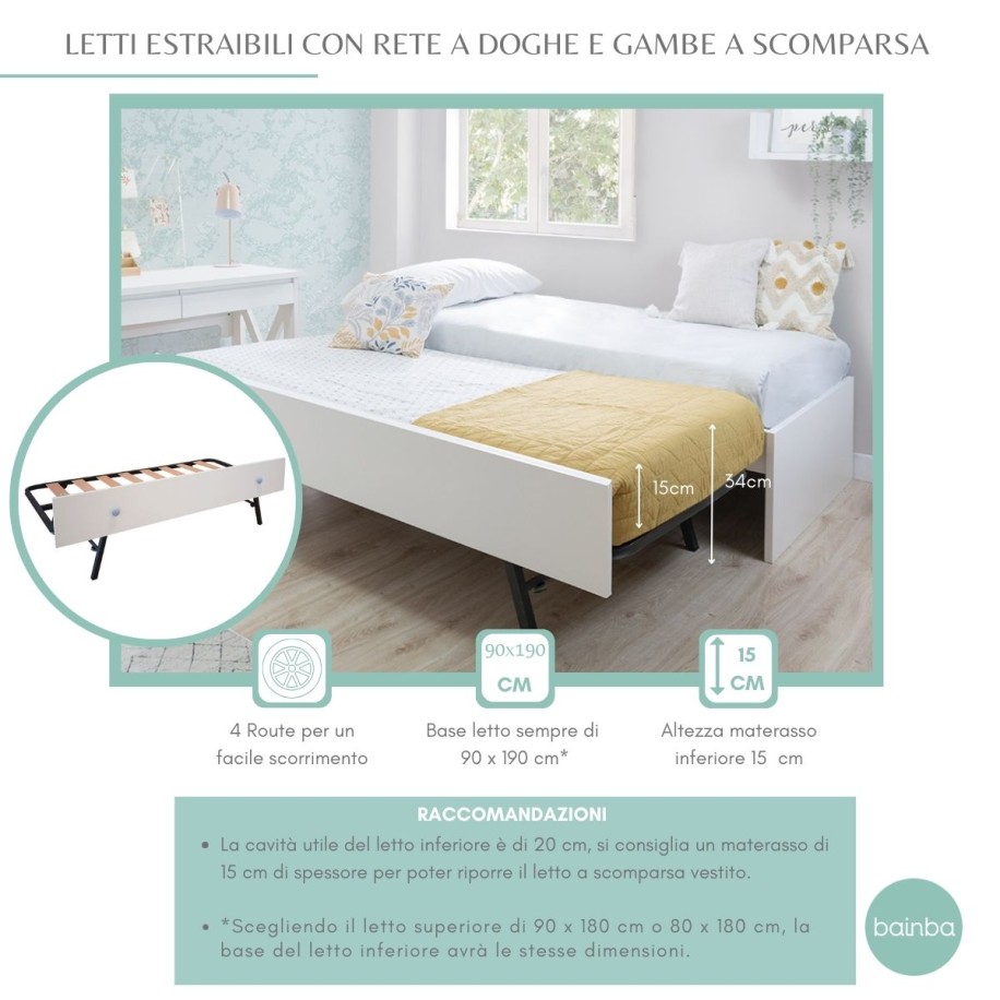 Letto estraibile Curvo per bambini