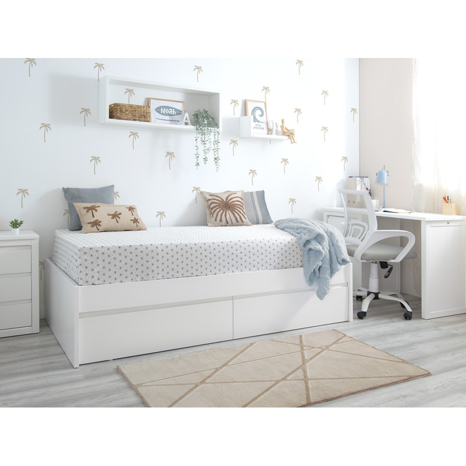 Letto con casseti bianco - basso