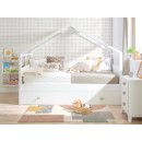Letto a Casetta estraibile bianco. Tetto