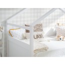 Letto a Casetta estraibile bianco. Tetto