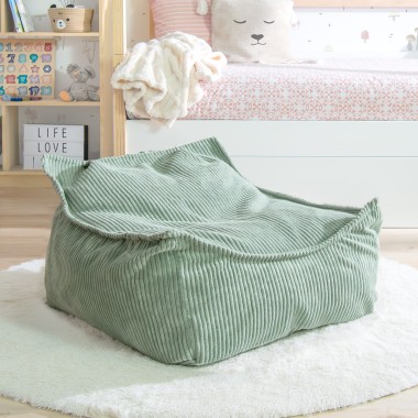 Pouf poltrona verde per bambini