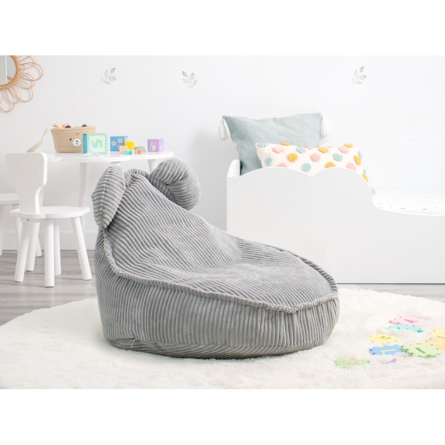 Pouf a sacco orsetto grigio per bambini