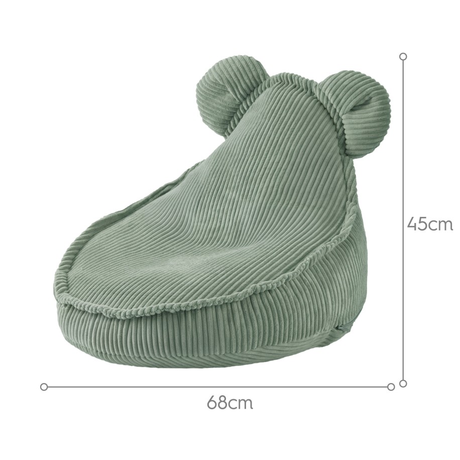 Pouf a sacco orsetto verde per bambini