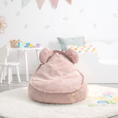 Pouf a sacco orsetto rosa per bambini