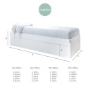 Letto estraibile bianco - Basso
