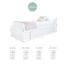 Letto estraibile per bambini Bianco - Pediera bassa