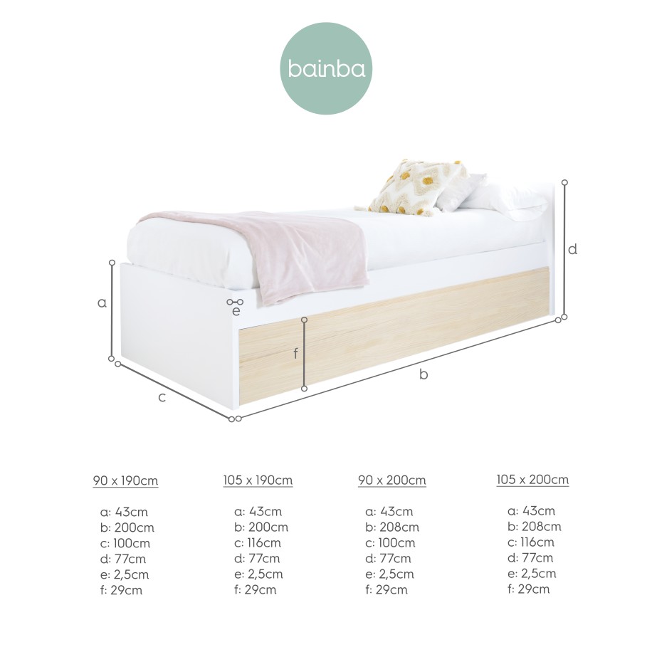Letto estraibile per bambini Nordico - Pediera bassa