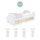 Letto con cassetti per bambini Nordico - Pediera bassa
