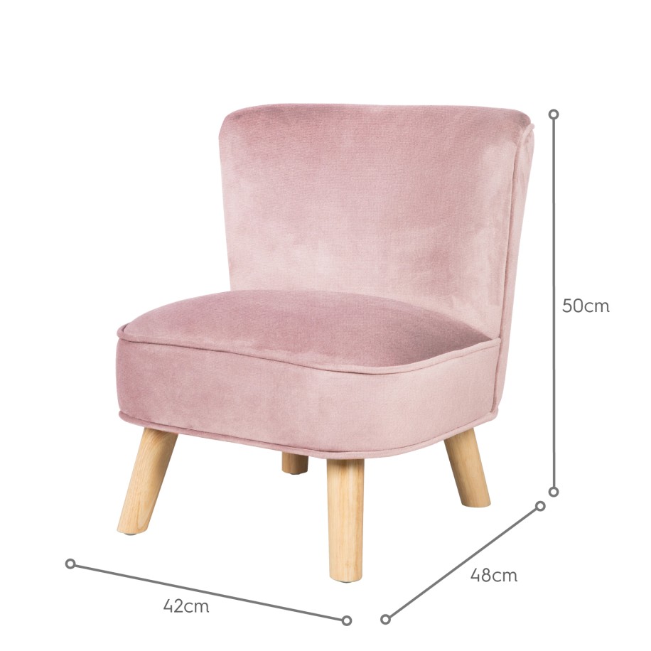 Poltroncina per bambini in velluto rosa