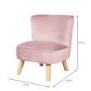 Poltroncina per bambini in velluto rosa