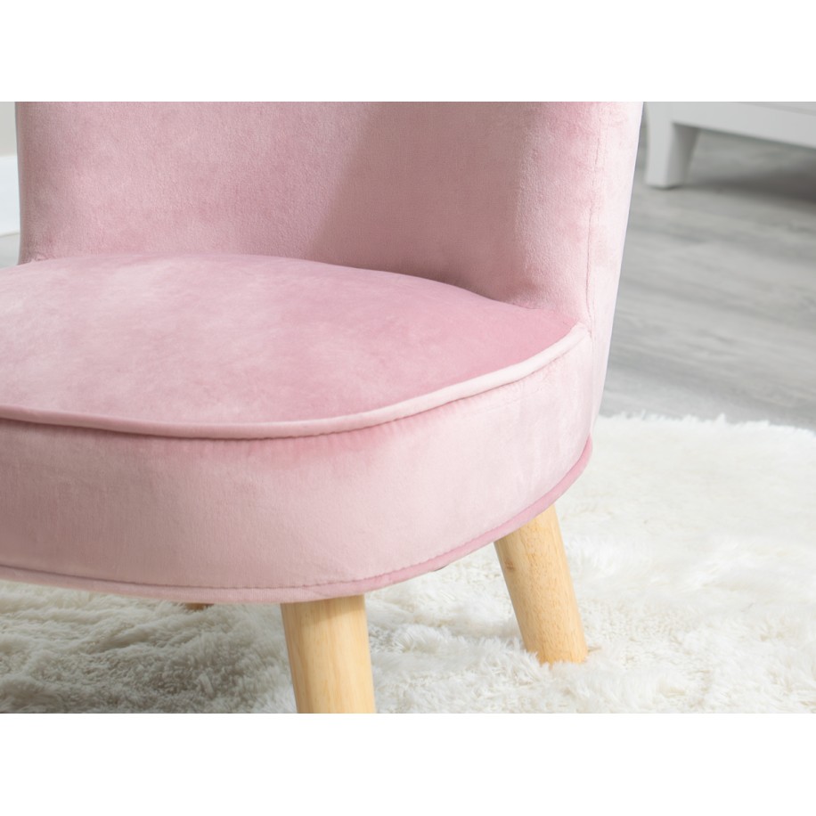 Poltroncina per bambini in velluto rosa