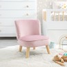 Poltroncina per bambini in velluto rosa