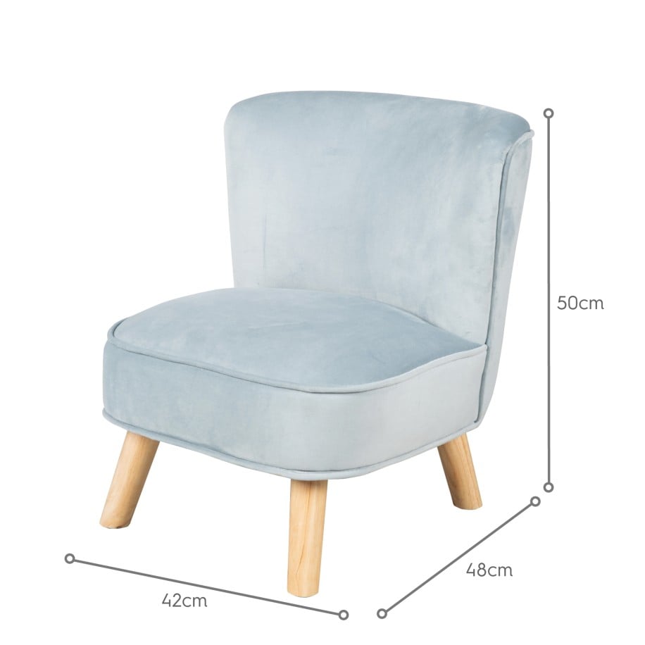 Poltroncina per bambini in velluto blu