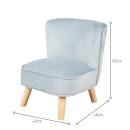 Poltroncina per bambini in velluto blu
