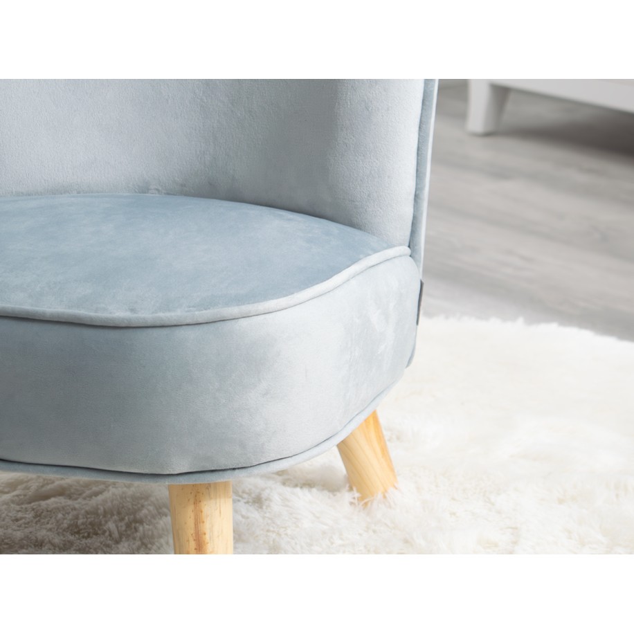 Poltroncina per bambini in velluto blu
