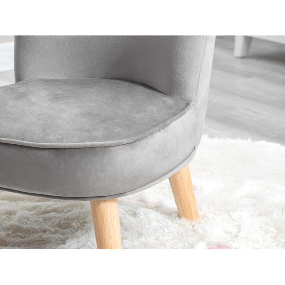 Poltroncina per bambini in velluto grigio