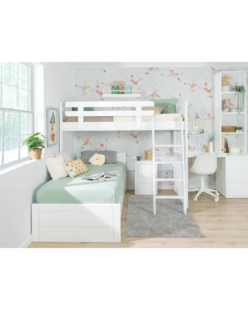 Letto a castello a L tre letti - Lineal pediera bassa