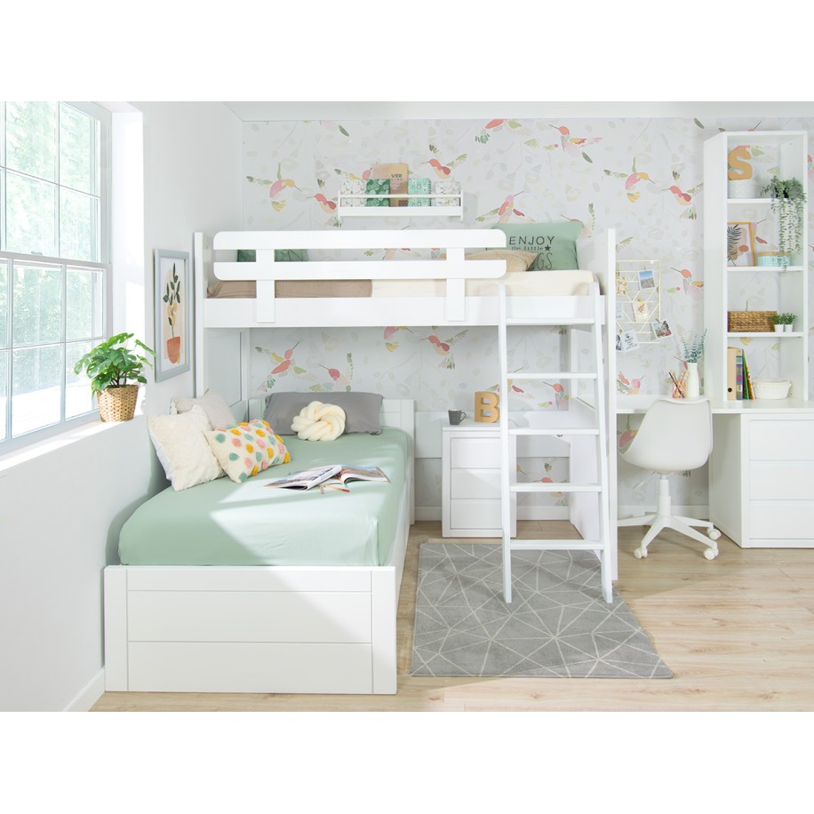 Letto a castello a L tre letti - Lineal pediera bassa