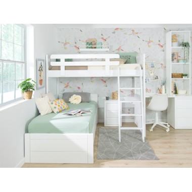 Letto a castello a L tre letti - Lineal pediera bassa