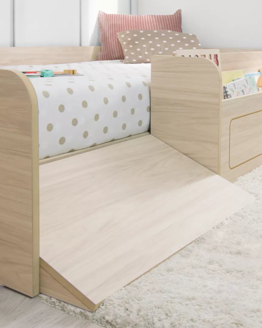 Letto montessori 90x190 con contenitore e rampa | Consegna gratuita