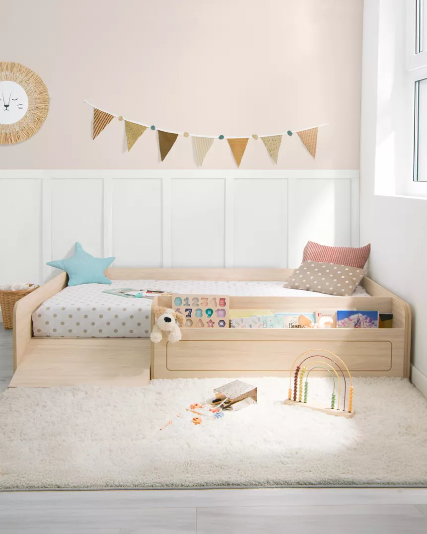 Letto montessori 90x190 con contenitore e rampa | Consegna gratuita