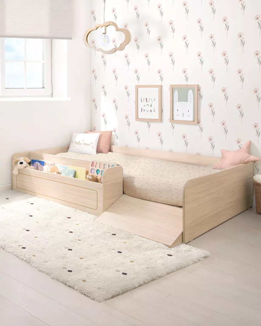 Letto montessori 90x190 con contenitore e rampa | Consegna gratuita