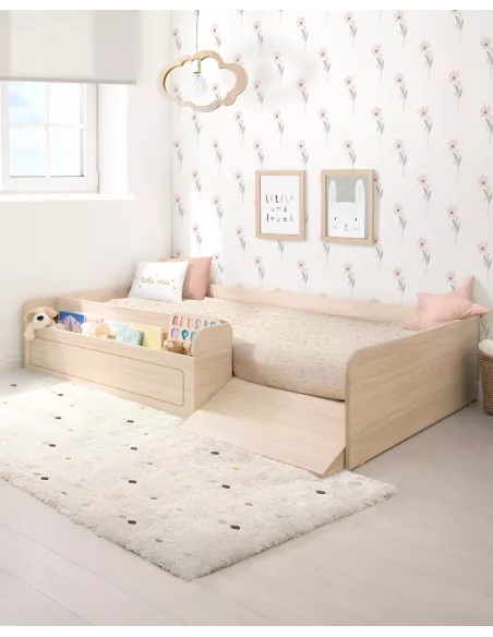 Letto montessori 90x190 con contenitore e rampa | Consegna gratuita
