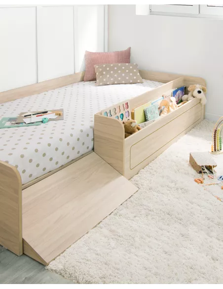 Letto montessori 90x190 con contenitore e rampa | Consegna gratuita