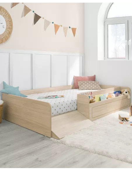 Letto montessori 90x190 con contenitore e rampa | Consegna gratuita