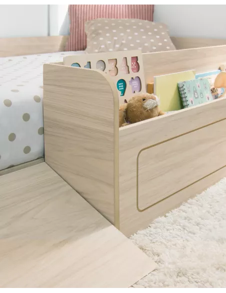 Letto montessori 90x190 con contenitore e rampa | Consegna gratuita