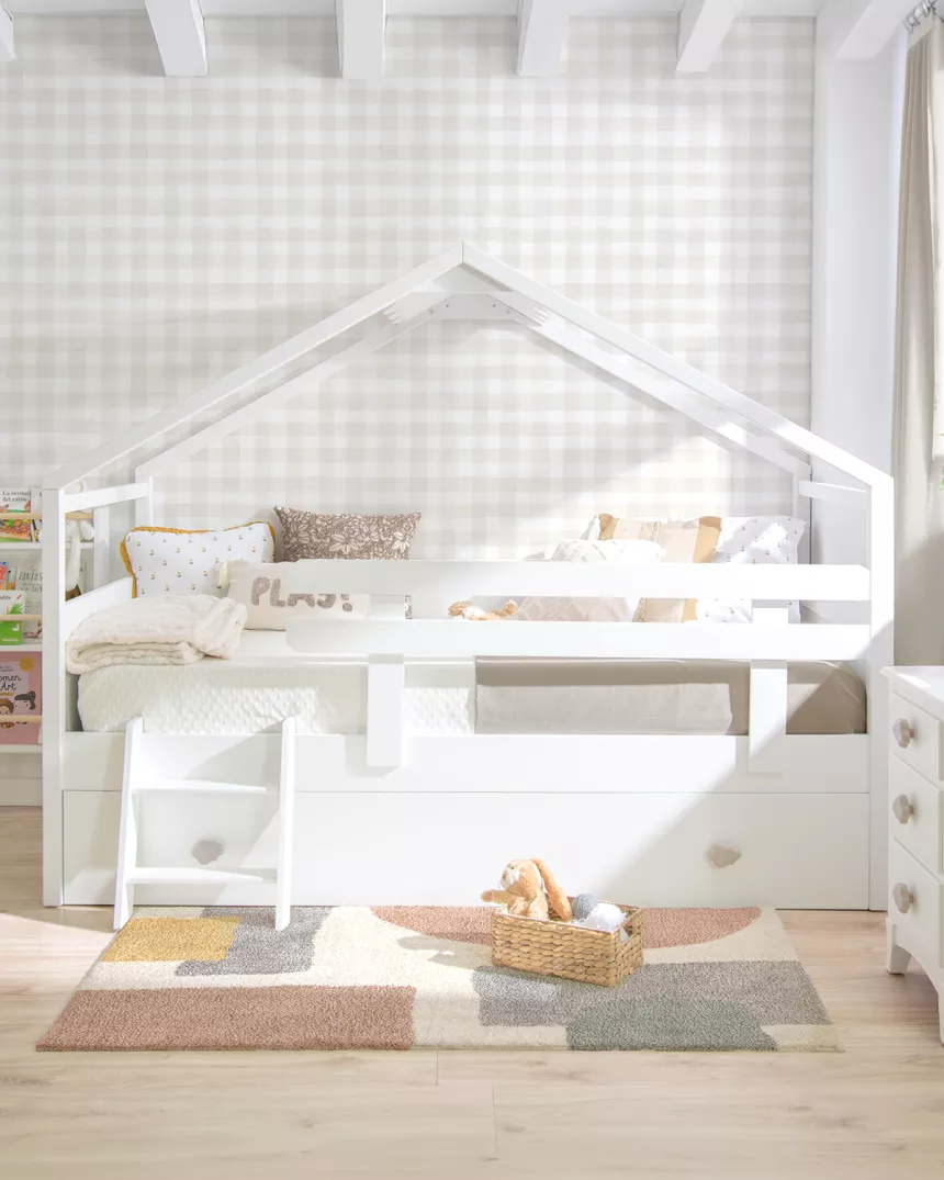 Letto a Casetta estraibile bianco - Consegna gratuita