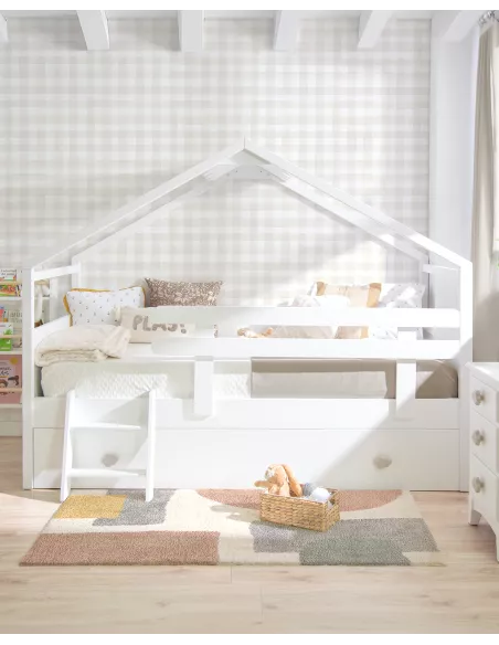 Letto a Casetta estraibile bianco - Consegna gratuita